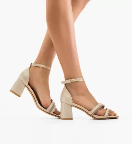 Sandale cu toc Ligge Aurii