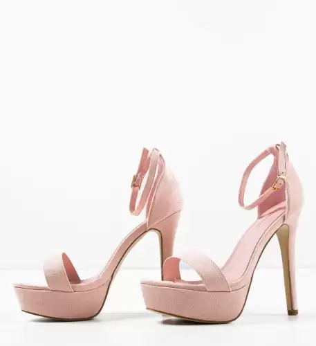 Sandale cu toc Olink Roz