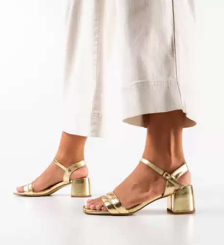 Sandale cu toc Patel Aurii