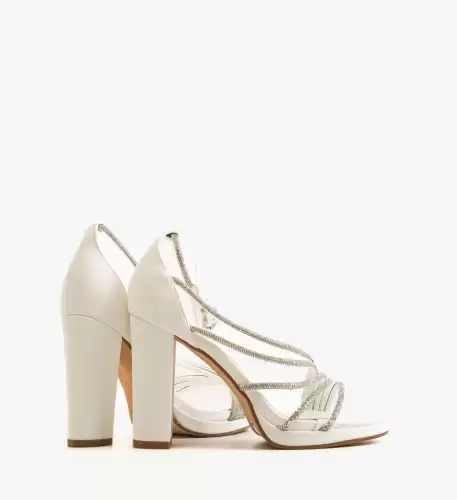 Sandale cu toc Saforia Albe