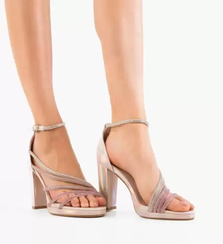 Sandale cu toc Saforia Roz