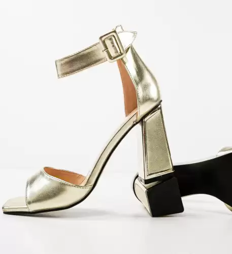 Sandale cu toc Shanthi Aurii