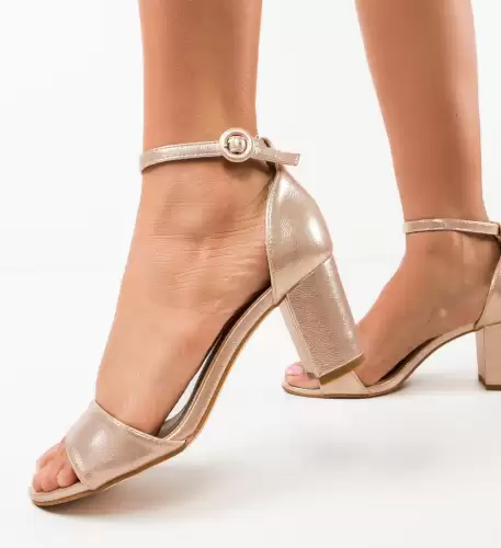 Sandale cu toc Sharmila Aurii