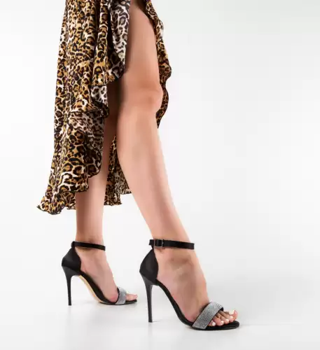 Sandale cu toc Sonia Negre 2