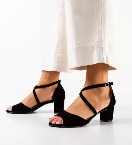 Sandale cu toc Tyga Negre