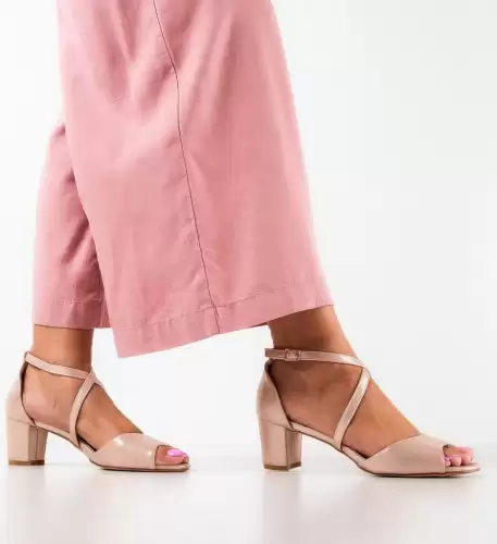 Sandale cu toc Tyka Aurii