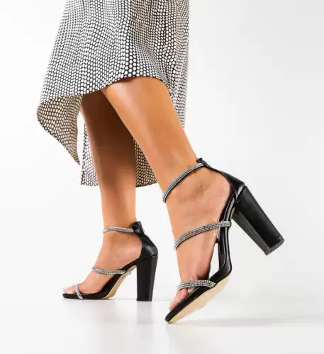 Sandale cu toc Uiska Negre