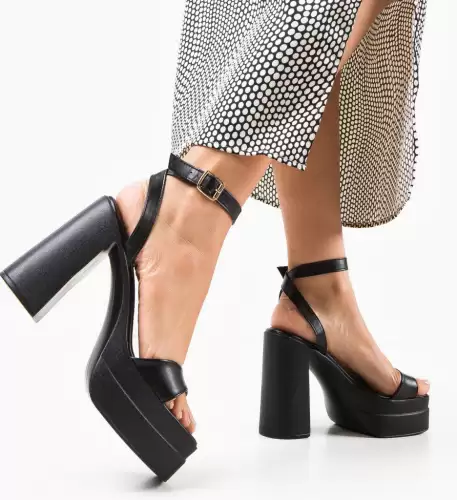 Sandale cu toc Ward Negre
