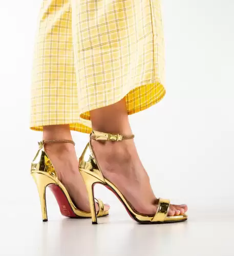 Sandale cu toc Zimba Aurii