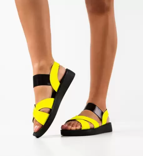 Sandale dama Brina Galbene 2