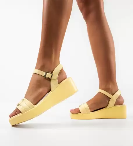 Sandale dama Frankie Galbene