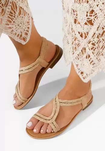 Sandale fara toc Melisenda bej