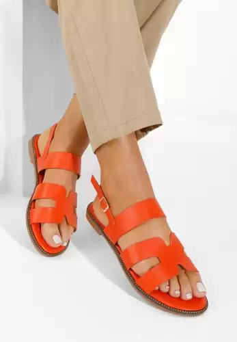 Sandale fara toc Solaria portocalii