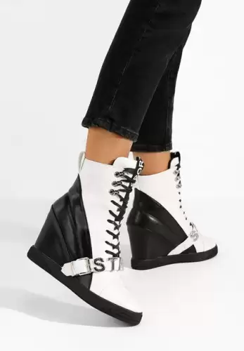 Sneakers cu platforma Candy albe