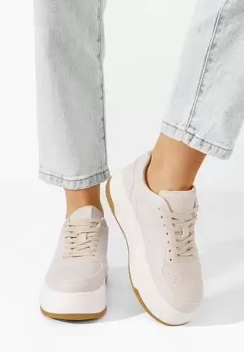 Sneakers cu platforma Marenda bej