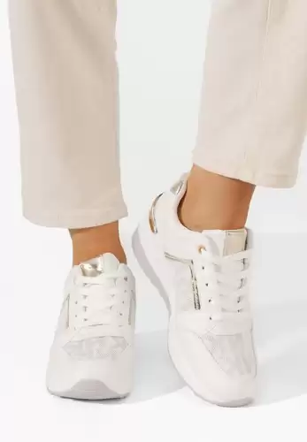 Sneakers cu platforma Velola albi