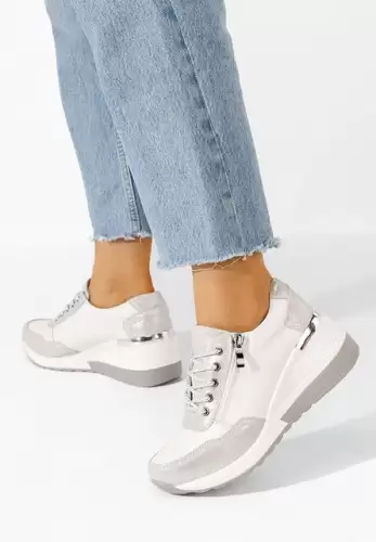 Sneakers dama cu platforma albi Relax