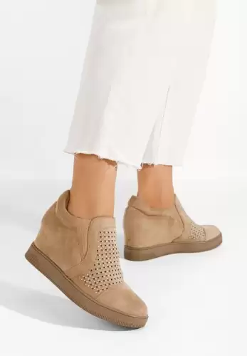 Sneakers dama cu platforma ascunsa Inga bej