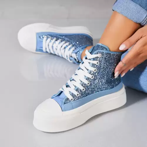 Sneakersi dama Glitter Albastri Habibi